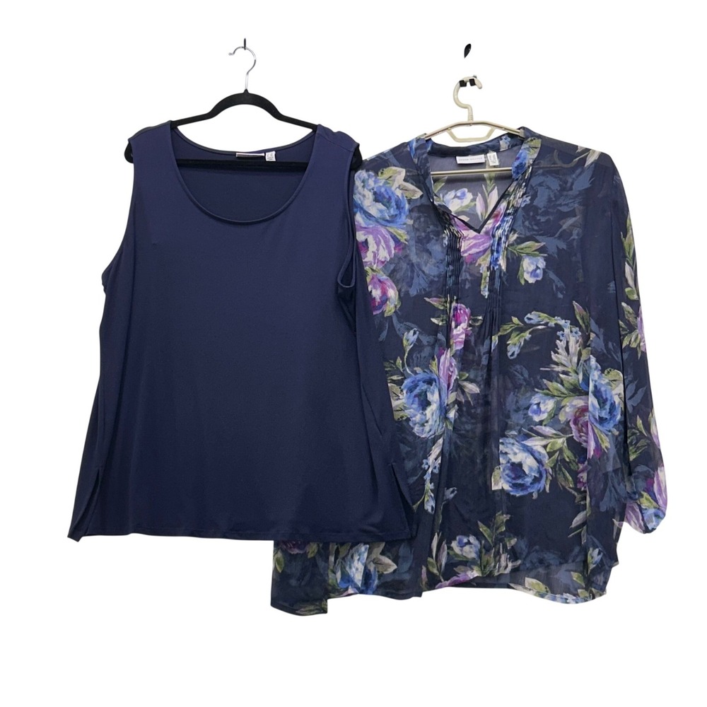 Susan Graver Fairy‎ Top 2x Blue - Picture 3 of 16
